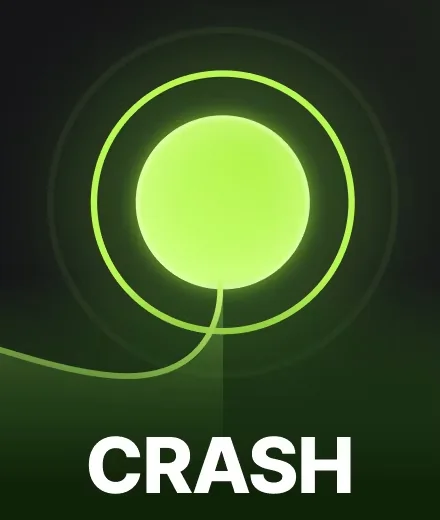 Póster verde de un juego crash con un círculo de luz