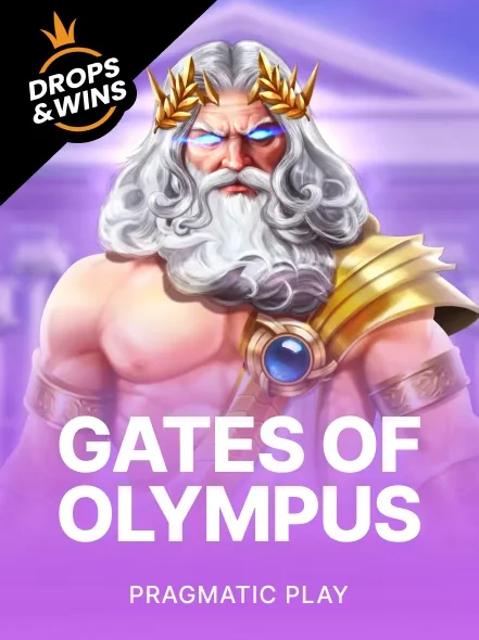 Póster de Gates of Olympus con Zeus, tragamonedas de Pragmatic Play